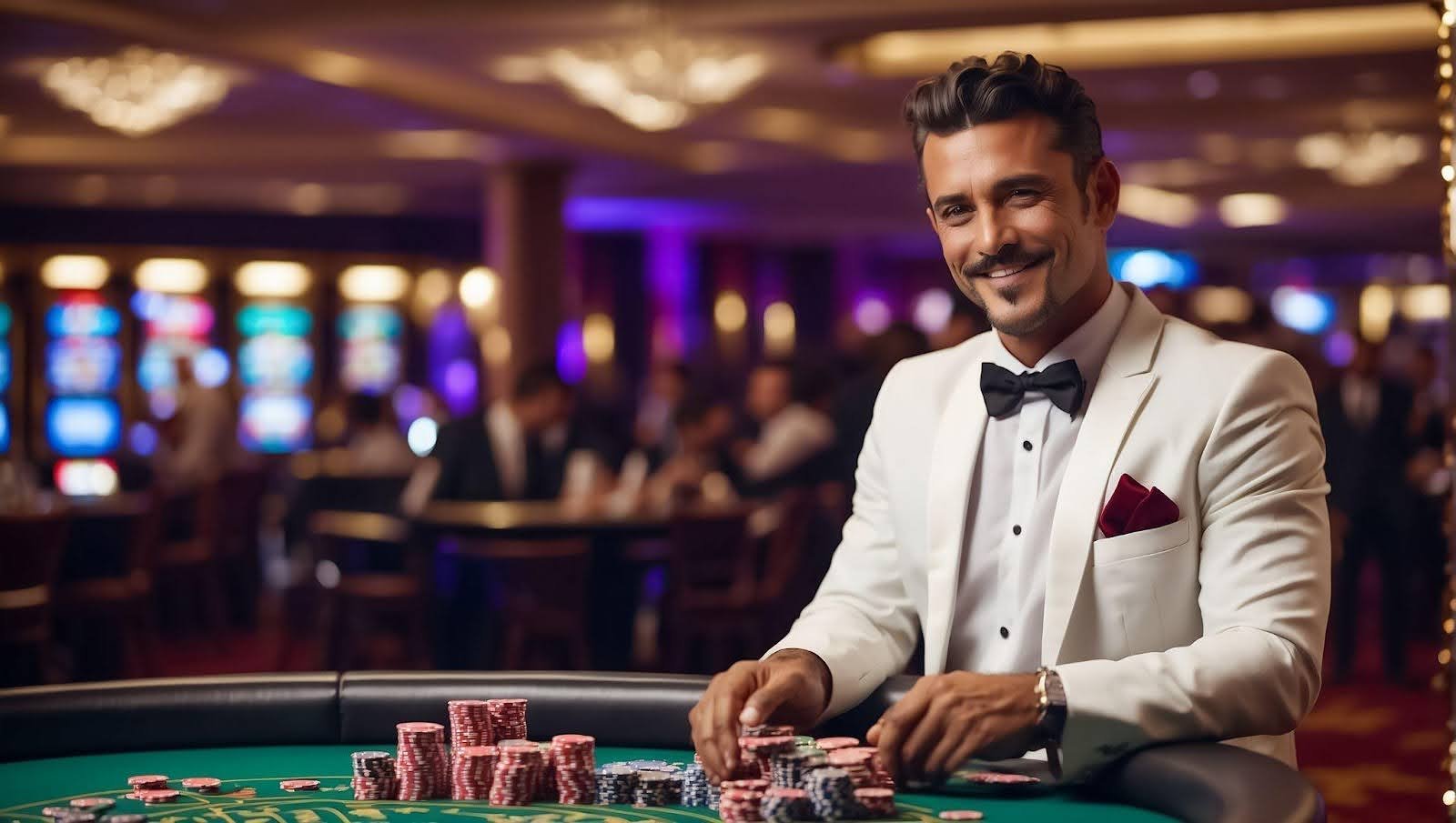 dinar platform interface showing sportsbook, live tables, and slot games across multiple categories